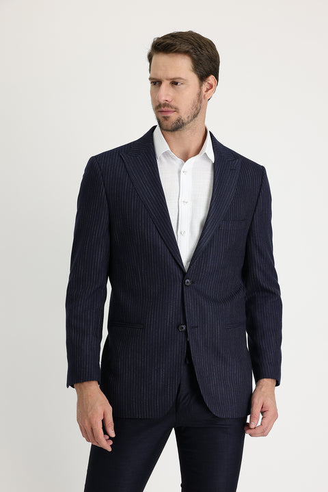 Açık Lacivert 6 Drop Regular Fit Standart Kesim Blazer Ceket