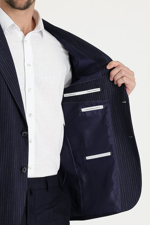 Açık Lacivert 6 Drop Regular Fit Standart Kesim Blazer Ceket