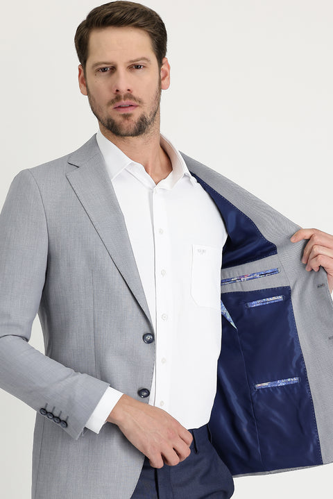 Light Gray 6 Drop Regular Fit Standard Cut Blazer Jacket