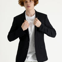 Black 7 Drop Super Slim Fit Extra Narrow Cut Classic Jacket