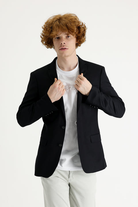 Black 7 Drop Super Slim Fit Extra Narrow Cut Classic Jacket