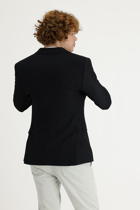Black 7 Drop Super Slim Fit Extra Narrow Cut Classic Jacket