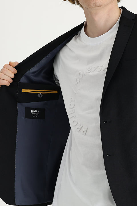 Black 7 Drop Super Slim Fit Extra Narrow Cut Classic Jacket