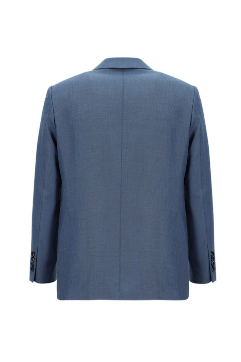 Blue 4 Drop Relaxed Fit Patterned Jacket