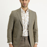 Medium Beige 4-Drop Relaxed Fit Patterned Jacket