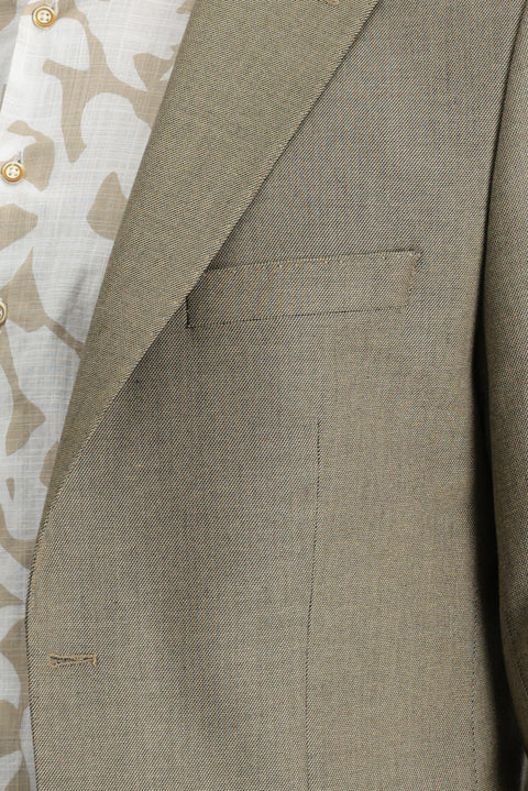 Medium Beige 4-Drop Relaxed Fit Patterned Jacket