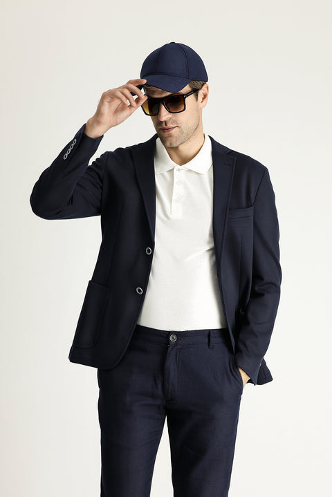 Dark Navy 7 Drop Super Slim Fit Extra Narrow Cut Unlined Sport Jacket