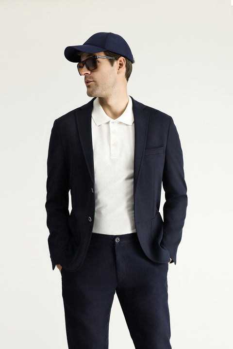 Dark Navy 7 Drop Super Slim Fit Extra Narrow Cut Unlined Sport Jacket