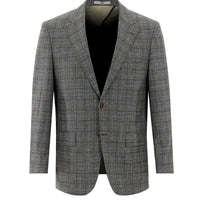 Light Black 4-Drop Relaxed Fit Plaid Jacket