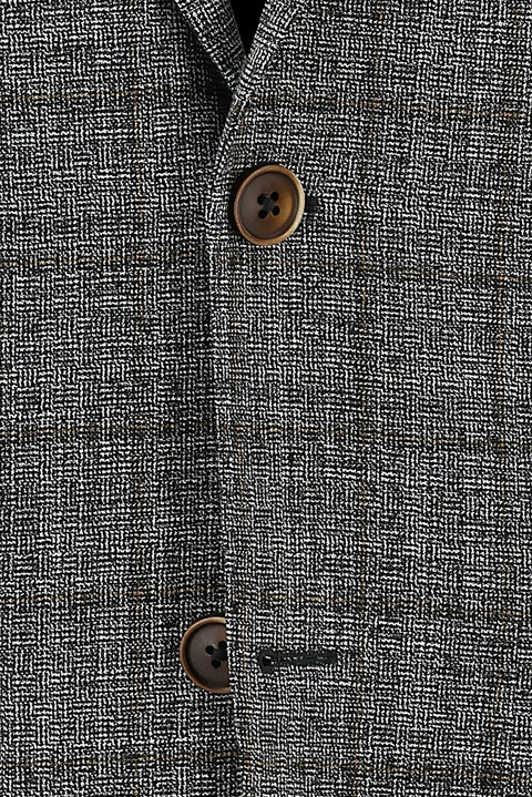 Light Black 4-Drop Relaxed Fit Plaid Jacket