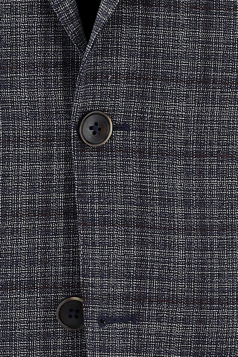 Light Blue 4-Drop Relaxed Fit Plaid Jacket