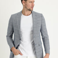 Dark Blue 6 Drop Regular Fit Plaid Jacket