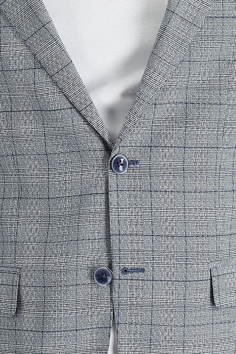Dark Blue 6 Drop Regular Fit Plaid Jacket