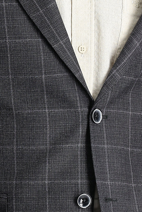 Medium Anthracite 4 Drop Relaxed Fit Patterned Jacket