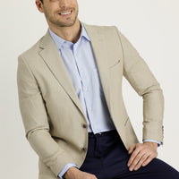 Light Beige 6 Drop Regular Fit Patterned Jacket