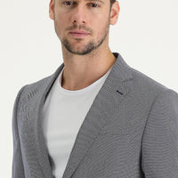 Light Navy Blue 6 Drop Regular Fit Standard Cut Classic Patterned Jacket