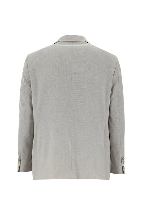Light Beige 4-Drop Relaxed Fit Classic Patterned Jacket