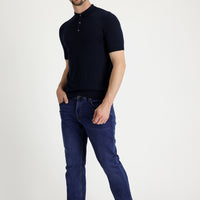 Koyu Mavi  Slim Fit Dar Kesim Likralı Denim Pantolon