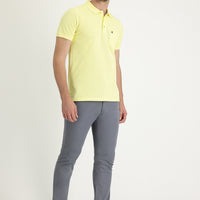 Medium Gray Regular Fit Standard Cut Patterned Lycra Canvas / Chino Trousers