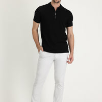 Stone Regular Fit Standard Cut Patterned Lycra Canvas / Chino Trousers