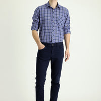 Mid-Navy Slim Fit Stretch Canvas / Chino Trousers