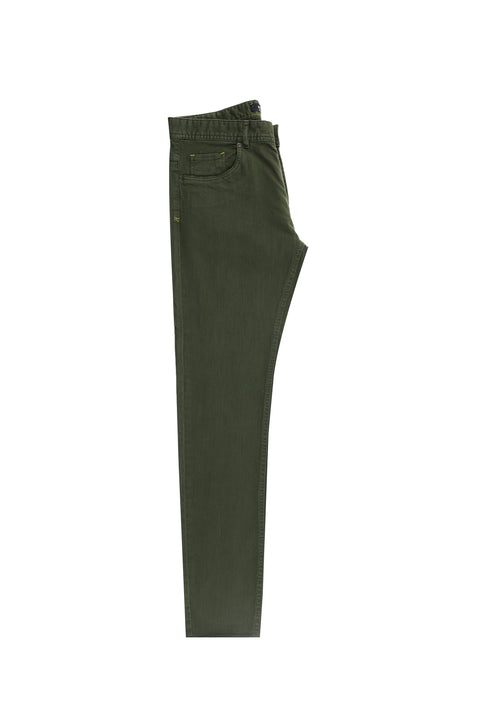 Orta Haki Slim Fit Dar Kesim Likralı Kanvas / Chino Pantolon