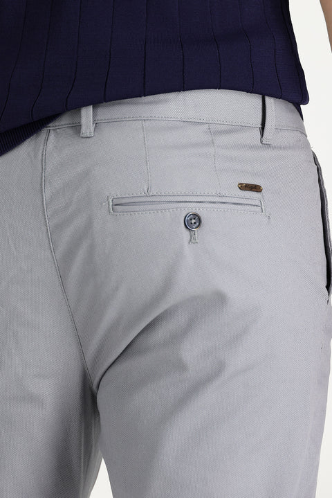 Light Gray Relaxed Fit Stretch Canvas / Chino Trousers