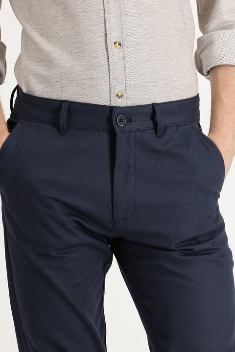 Medium Anthracite Slim Fit Stretch Canvas / Chino Trousers