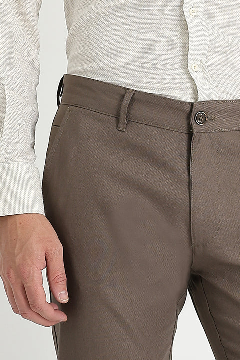 Mid Mink Relaxed Fit Stretchy Canvas / Chino Trousers