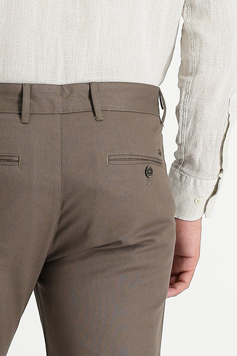 Mid Mink Relaxed Fit Stretchy Canvas / Chino Trousers