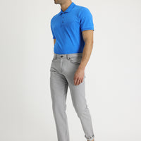Cloud Grey Regular Fit Standard Cut Cotton Denim Trousers