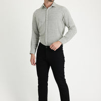 Black Regular Fit Standard Cut Lycra Denim Pants