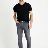 Medium Gray Slim Fit Stretch Denim Pants