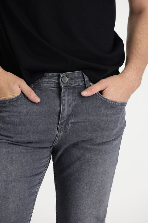 Medium Gray Slim Fit Stretch Denim Pants