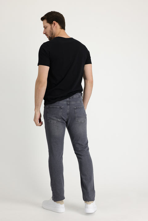 Medium Gray Slim Fit Stretch Denim Pants