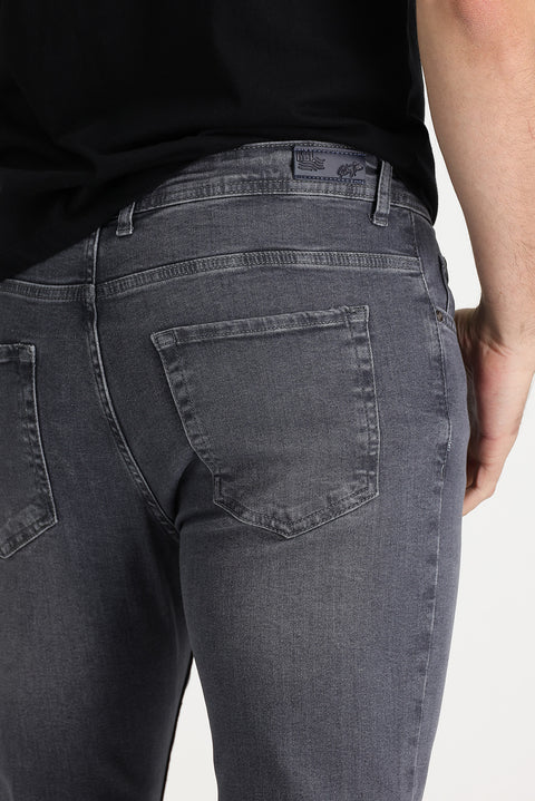 Medium Gray Slim Fit Stretch Denim Pants