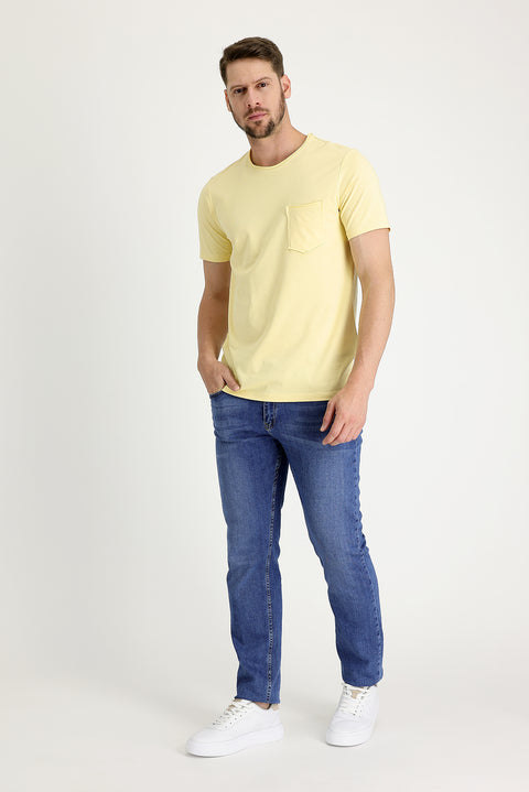Dark Blue Slim Fit Stretch Denim Pants
