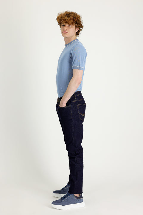 Dark Navy Slim Fit Stretch Denim Pants