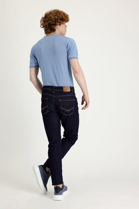 Dark Navy Slim Fit Stretch Denim Pants