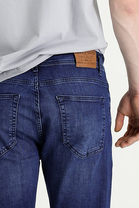 Dark Blue Slim Fit Stretch Denim Pants