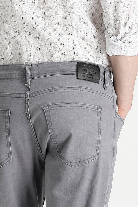 Medium Gray Slim Fit Stretch Denim Pants