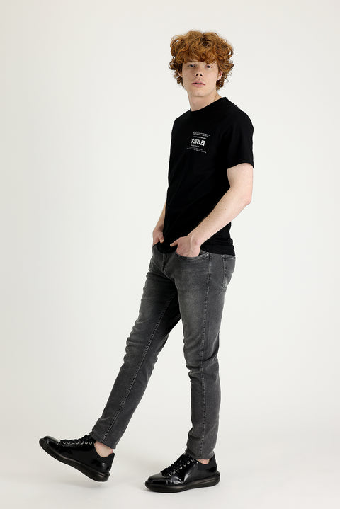 Mid Anthracite Slim Fit Stretch Denim Jeans