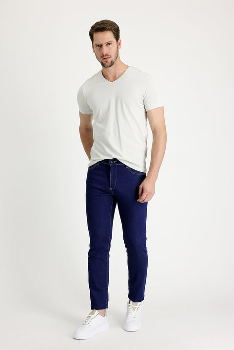 Dark Navy Slim Fit Stretch Denim Pants