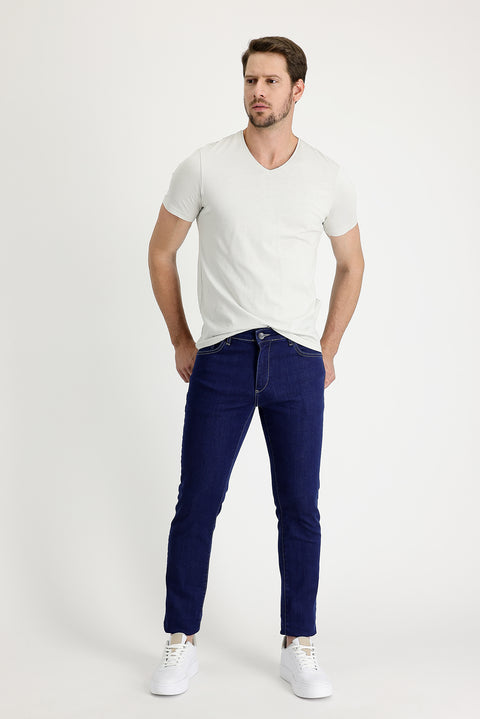 Dark Navy Slim Fit Stretch Denim Pants