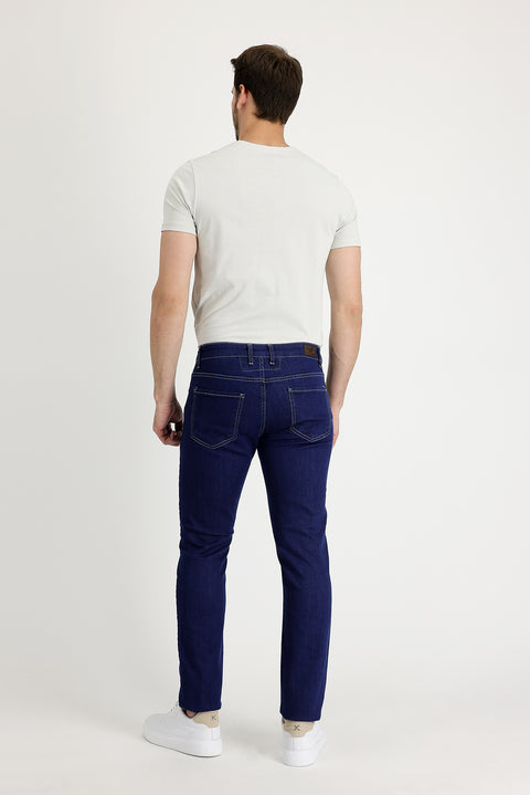 Dark Navy Slim Fit Stretch Denim Pants