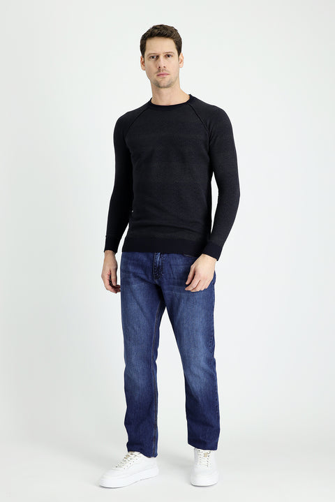 Dark Blue Slim Fit Stretch Denim Pants