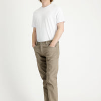 Dark Beige Regular Fit Standard Cut Lycra Denim Pants