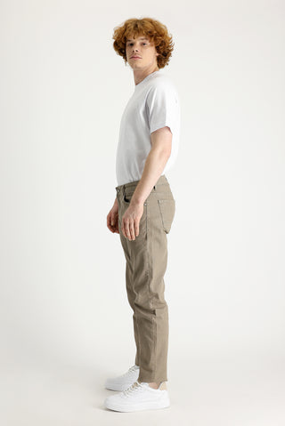  Koyu Bej Regular Fit Standart Kesim Likralı Denim Pantolon