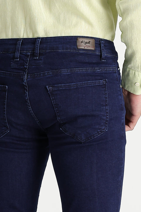 Dark Navy Super Slim Fit Extra Narrow Cut Lycra Denim Jeans