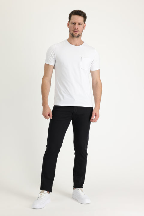 Black Super Slim Fit Extra Narrow Cut Lycra Denim Trousers